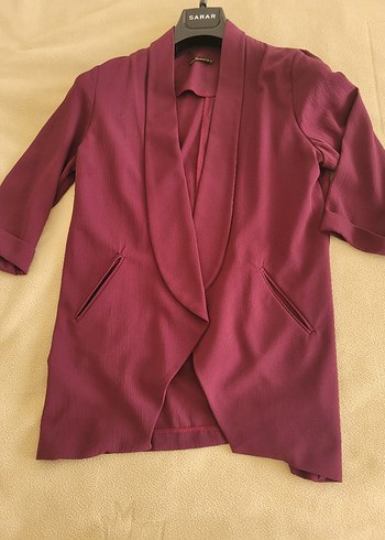 Mor Drapeli Midi Maternity Ceket - Görsel 4