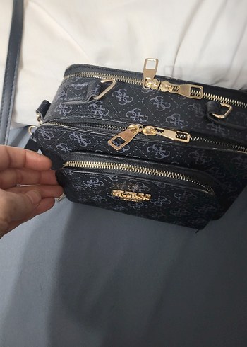 Siyah Desenli Kadın Çapraz Çanta - Görsel 5