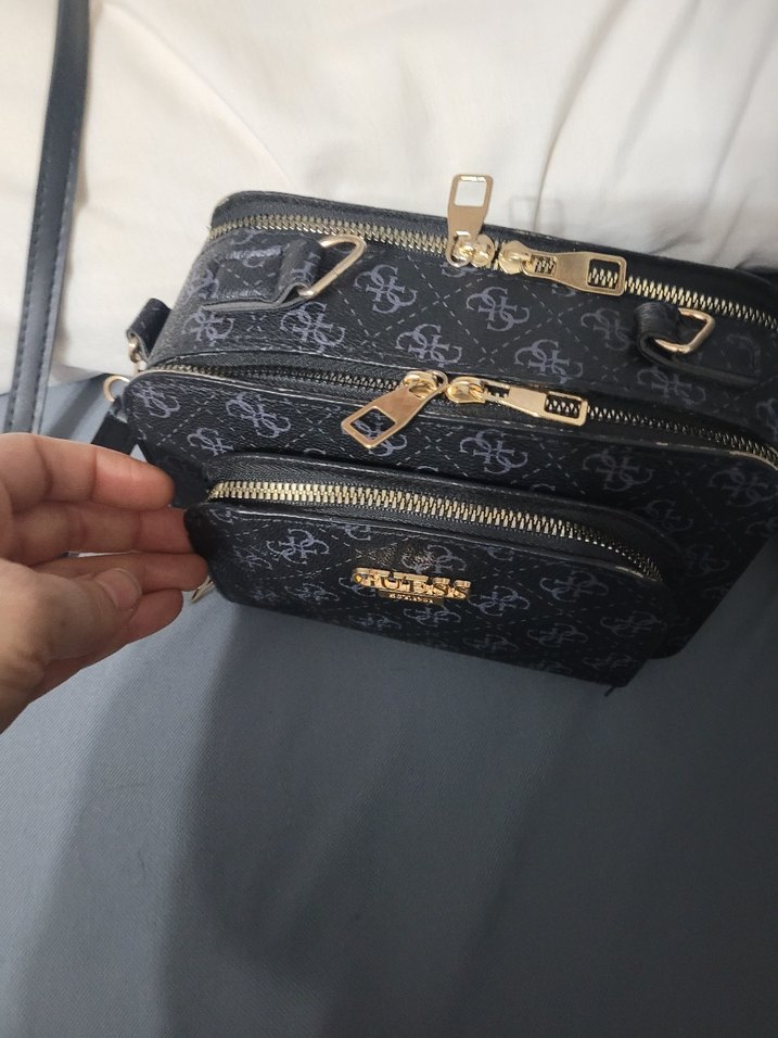 Siyah Desenli Kadın Çapraz Çanta - Görsel 5