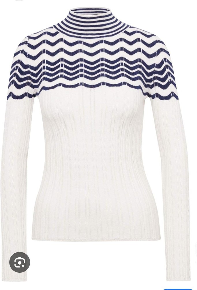 Kadın Beyaz Boğazlı Zebra Desenli Triko Kazak - Görsel 3