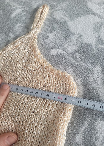 Sarı V Yakalı Örgü Kadın Atlet - Görsel 6