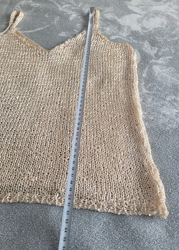 Sarı V Yakalı Örgü Kadın Atlet - Görsel 5