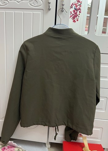 Kadın Haki Fermuarlı Ceket - Görsel 2