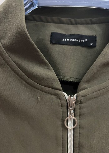 Kadın Haki Fermuarlı Ceket - Görsel 3