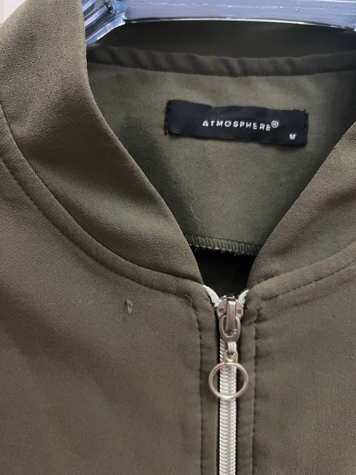 Kadın Haki Fermuarlı Ceket - Görsel 3