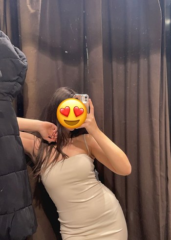 zara krem elbise