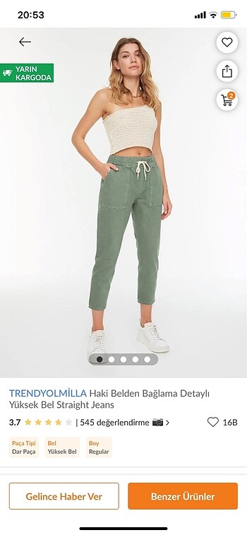 Milla Belden Bağlama Detaylı Pantalon