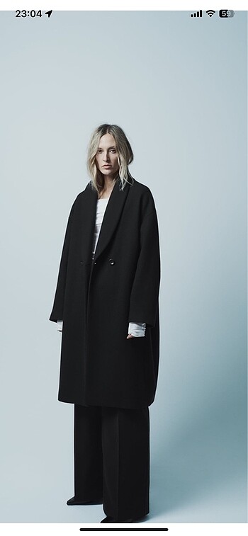 Zara yünlü oversize kaban