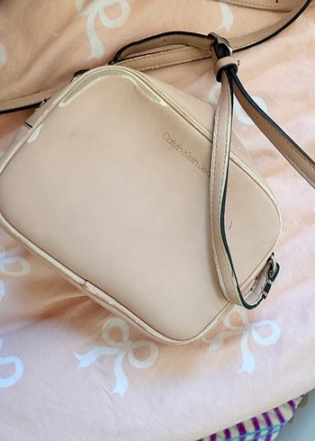 Pembe Deri Calvin Klein Kadın Çapraz Çanta - Görsel 5