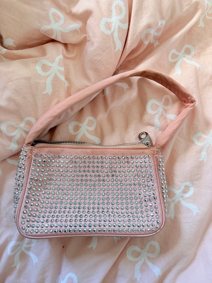 Pembe Taşlı Kadın El Çantası - Görsel 2