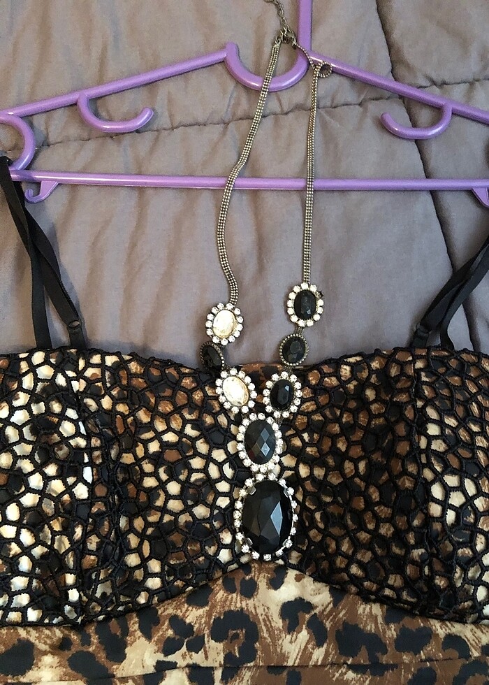 leopar desenli elbise - Görsel 2