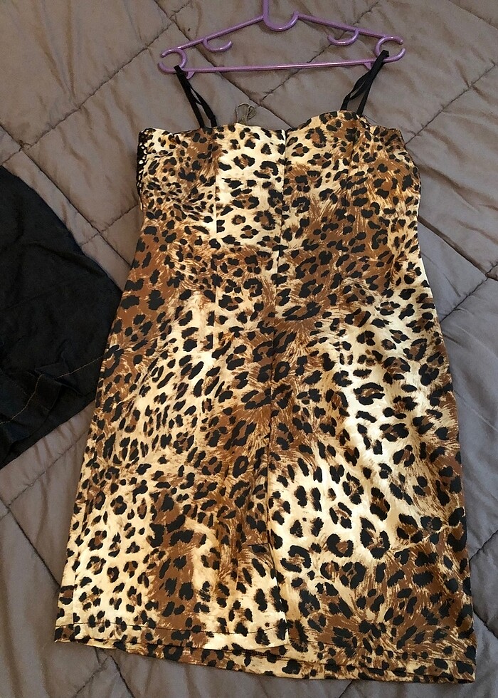 leopar desenli elbise - Görsel 3
