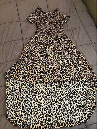 leopar desenli elbise