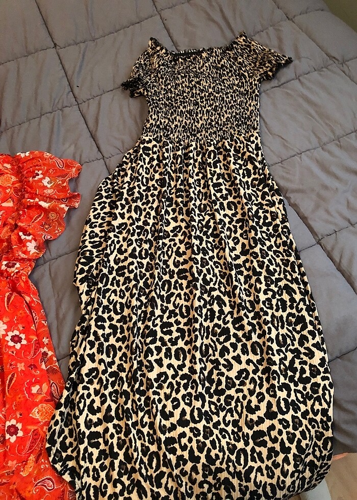 leopar desenli elbise - Görsel 5