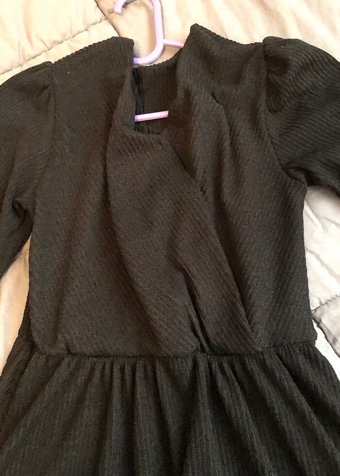 siyah uzun kollu elbise - Görsel 2