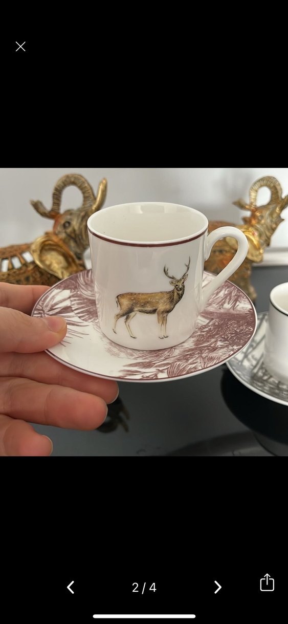 Geyik Desenli Camel Rengi Kahve Fincanı - Görsel 3