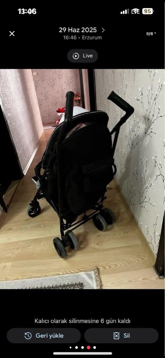 Gri Bebek Arabası Hafif ve Katlanabilir - Görsel 5