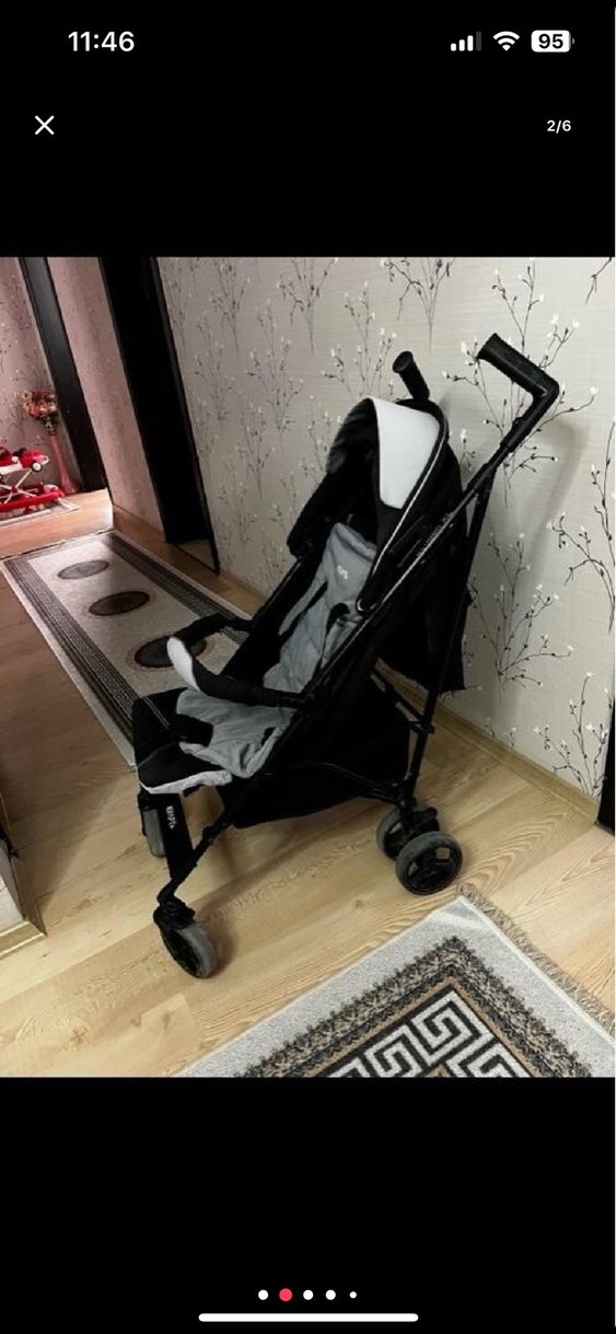 Gri Bebek Arabası Hafif ve Katlanabilir - Görsel 3