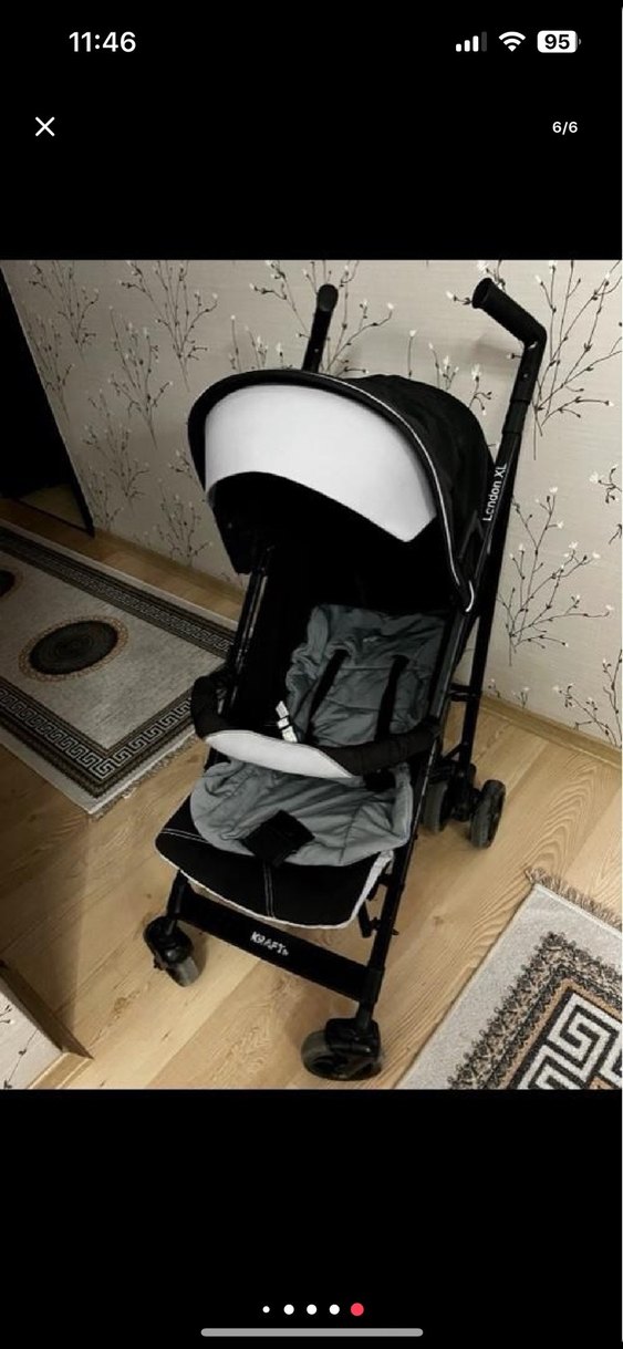 Gri Bebek Arabası Hafif ve Katlanabilir - Görsel 4