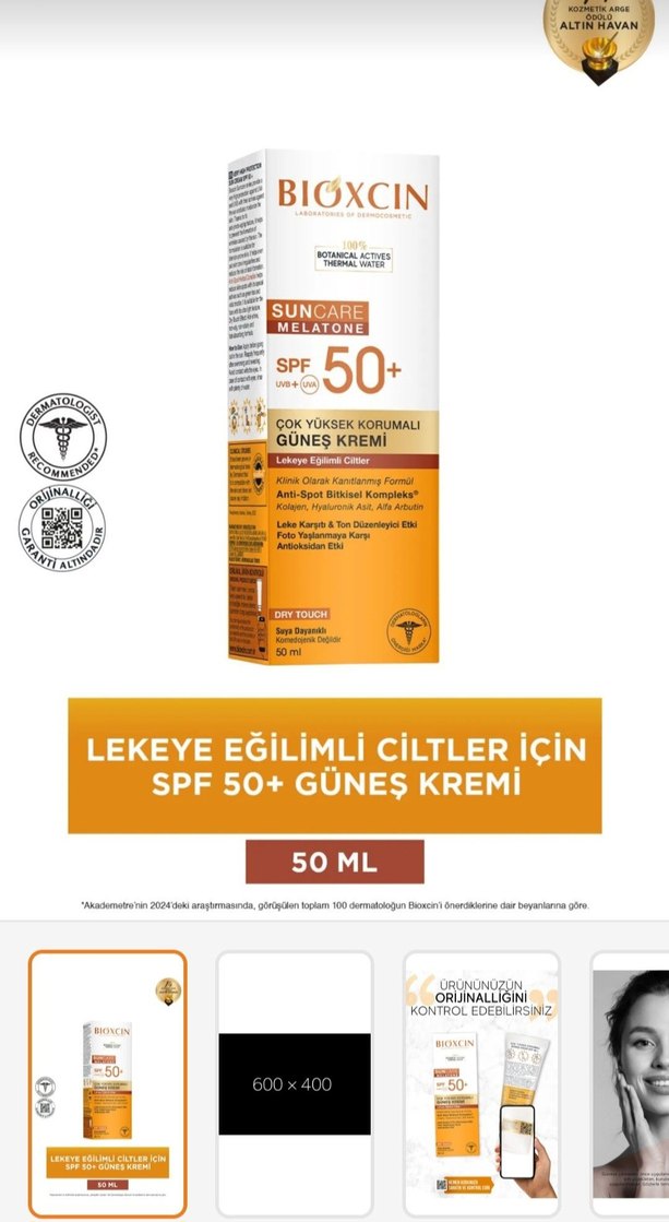 Bioxcin SPF 50+ Leke Eğilimli Ciltler Güneş Kremi 50 ml - Görsel 2