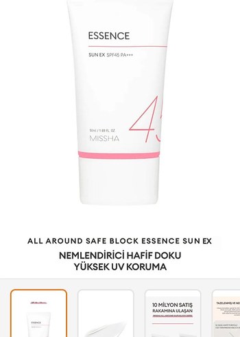 Missha All Around Safe Block Essence Güneş Kremi SPF45 - Görsel 2