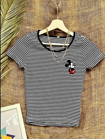 Micky mause çizgili crop