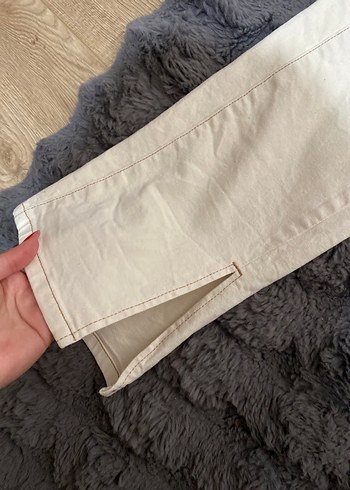 Trendyol & Milla Beyaz Regular Fit Midi Kot Pantolon