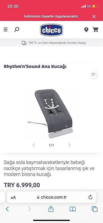 Ana kucağı elektrikli salıncak