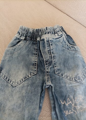 18-24 Ay Beden mavi Renk Erkek Çocuk Gri Bol Kesim Denim Pantolon