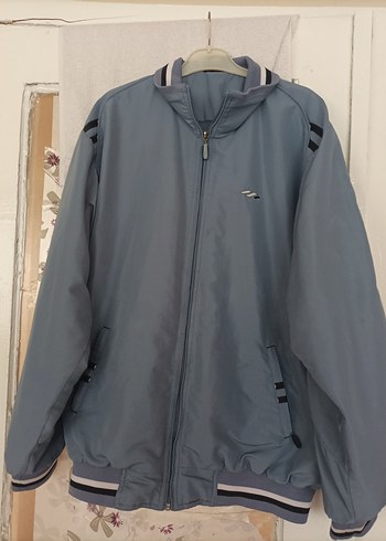 Gri Erkek Fermuarlı Yağmurluk - Görsel 2