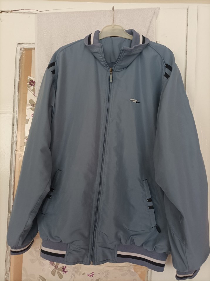 Gri Erkek Fermuarlı Yağmurluk - Görsel 2