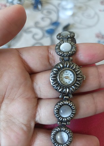 Bohem Gri Beyaz Vintage Kadın Saati