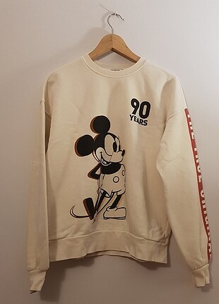 Mickey mouse baskılı bej sweatshirt