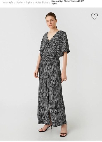 V Yakalı,Uzun Kadın Abiye - Görsel 4