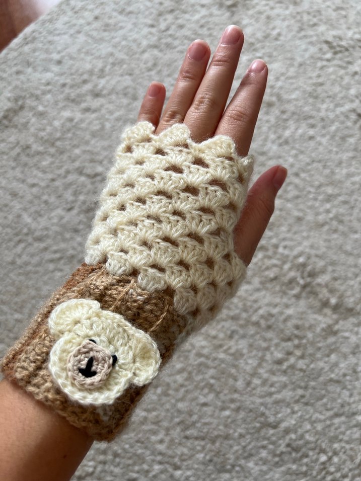 Bohem Tarzı Örgü Kadın Eldiveni - Görsel 2