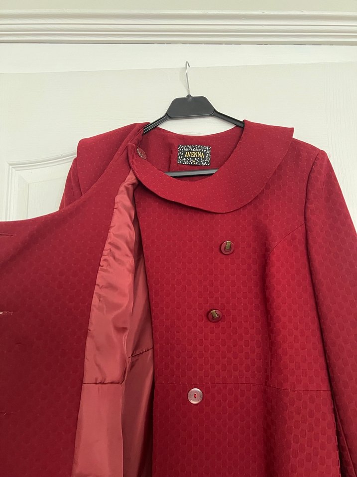 Bordo Uzun Kadın Pardesü Drapeli Yaka - Görsel 2