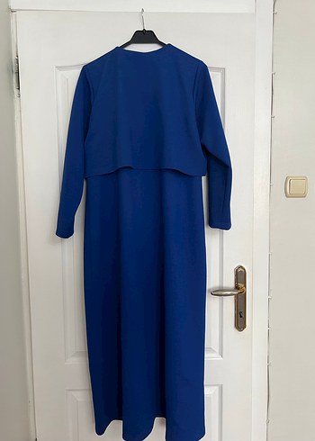 Uzun Kollu Lacivert Kadın Pardesü - Görsel 4