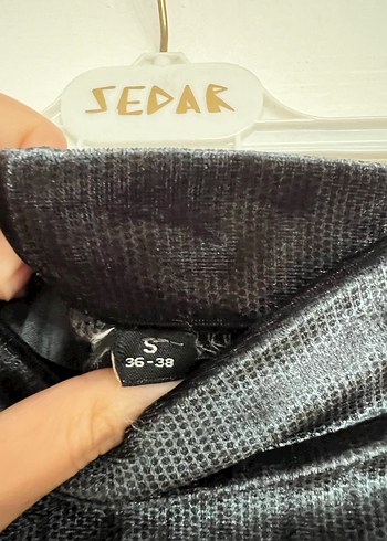 Kadın Pileli Kadife Etek - Görsel 3