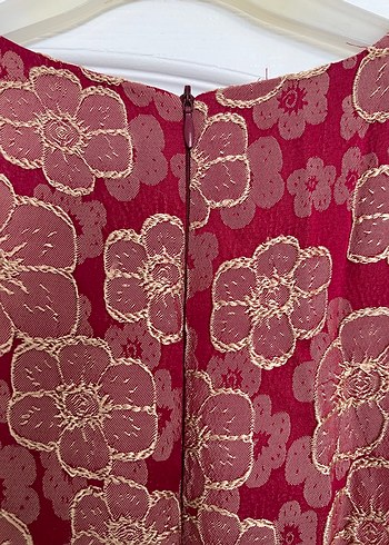 Bordo Desenli Kadın Elbise - Görsel 4