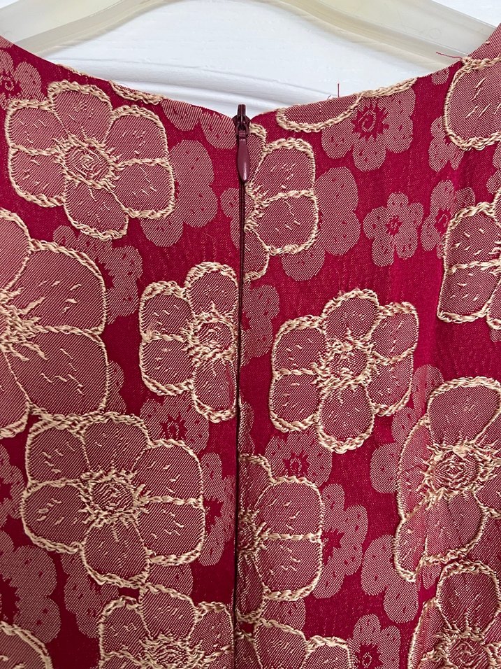 Bordo Desenli Kadın Elbise - Görsel 4