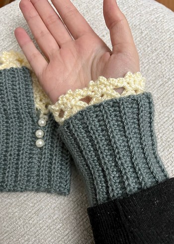 Vintage Örgü Kadın Eldivenleri - Görsel 3