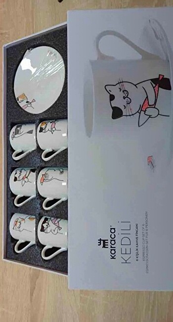 Karaca kedili kahve fincanı takımı