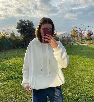 Beyaz oversize sweatshirt