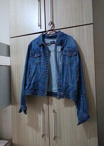 Düğmeli Mavi Kadın Denim Ceket