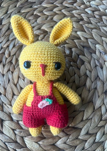 El Örgüsü Sarı Tavşan Amigurami Oyuncak