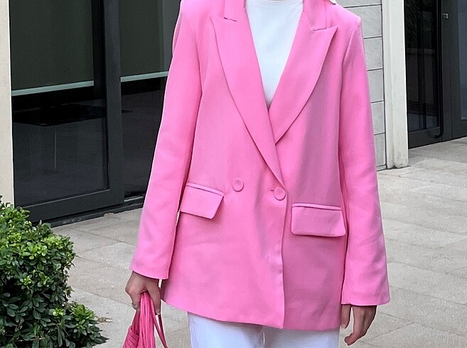 Diğer HENZA PEMBE BLAZER CEKET