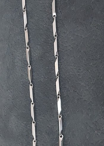 Erkek Gri Minimalist Zincir Kolye - Görsel 2