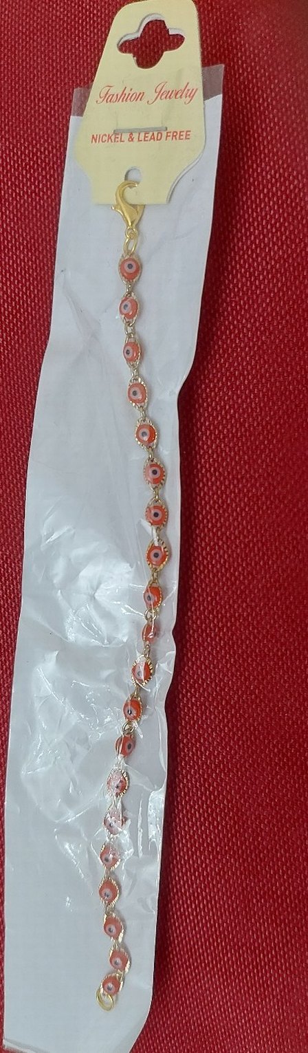 Kırmızı Nakışlı Zincir Detaylı Bileklik - Görsel 5