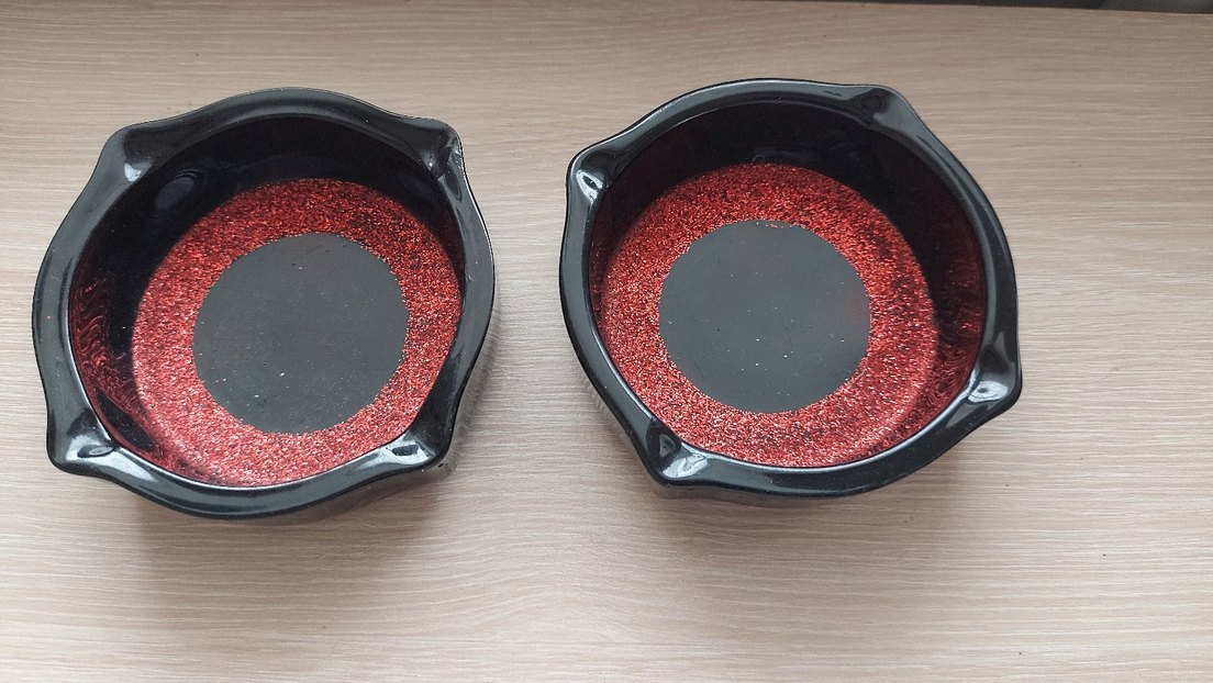 Kırmızı Siyah Parlak Vazo ve Dekoratif Set - Görsel 2