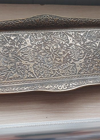 Kahverengi İşlemeli Bakır Kahve Fincan Seti - Görsel 5